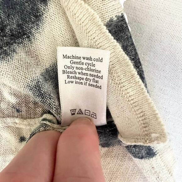 Coldwater Creek Open Front Cardigan Sweater Abstract Floral Linen Blend Women S - Picture 6 of 7